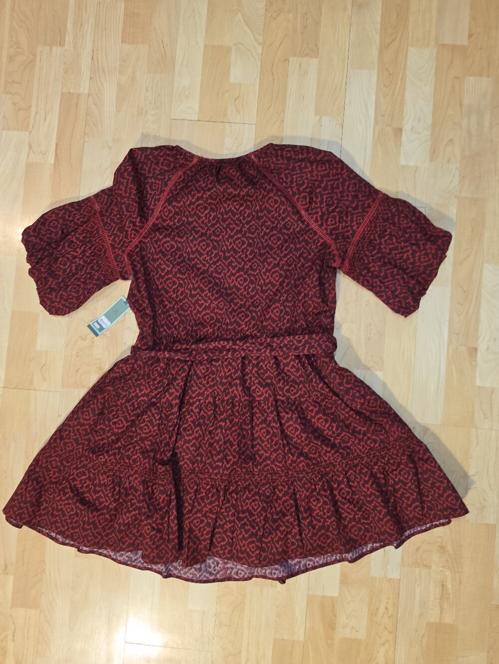 Terra & Sky Women's Plus Mini Dress w/ 3/4 Length Puff Sleeves 1X 16W - 18W NEW - Picture 3 of 9